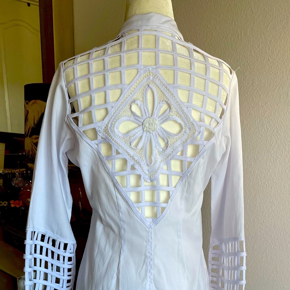 Handmade Embroidered Longline Buttondown